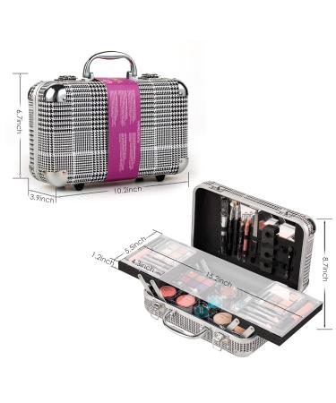 Ultimate Makeup Kit Gift Set for Adults & Girls | Full Beginner Makeup Essentials - Eye Shadow Blush Lip Gloss & More (Houndstooth - Buy Online on GoSupps.com