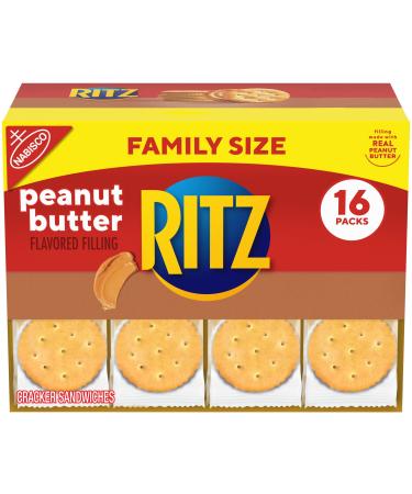 RITZ Peanut Butter Sandwich Crackers, Family Size, Pack of 16 * 1.38 oz
