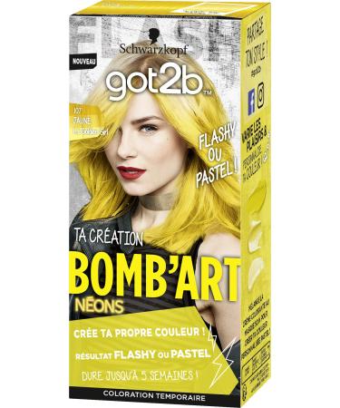 Schwarzkopf - Got2B - Bomb'Art - Semi Permanent Hair Color - Neon Yellow 107 - The Golden Girl - 50 ml