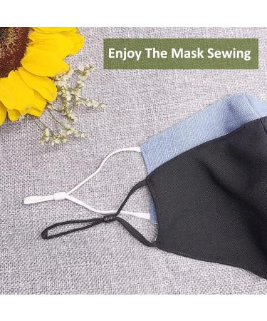 GHSlife Adjustable Elastic Band Cord String Straps 100pcs - Black&White | Extra Long 26cm Ear Loops for Mask Sewing | Stretchy Rope with Lock Buckle - Buy Online on GoSupps.com