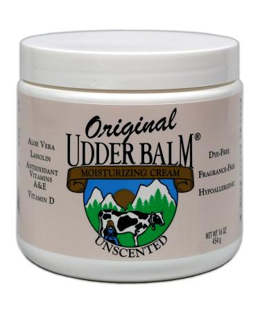 Unscented Original Udder Balm for Cracked Dry Skin 16 oz jar