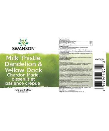 Swanson Milk Thistle with Dandelion & Yellow Dock - 120 Capsules for Liver Health - Buy Online on GoSupps.com