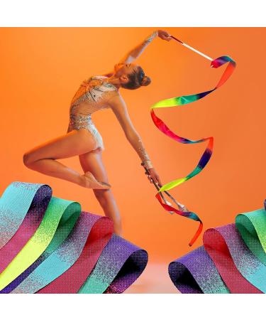 Lusofie 4Pcs Sparkling Dance Ribbons Set - 78.7inch Long Ribbons for Rhythmic Gymnastics and Artistic Dancing - Perfect for Girls Kids Training - Buy Online on GoSupps.com
