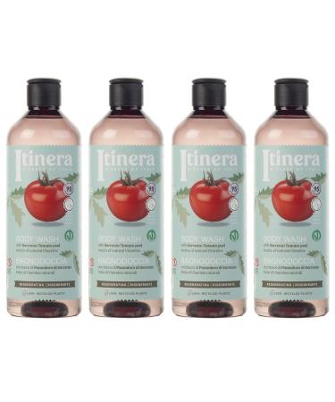 sarcia.eu ITINERA - Regenerating body wash with tomato from Sorrento 95% natural ingredients 370 ml 4 pcs