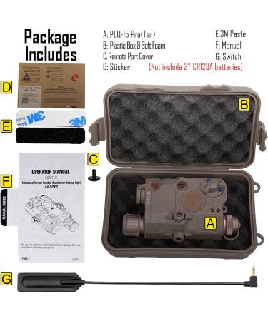 ACTIONUNION Airsoft PEQ-15 Pro IR Laser + UHP Green Laser + White LED Flashlight - Tan | High-Quality Tactical Combo - Buy Online on GoSupps.com