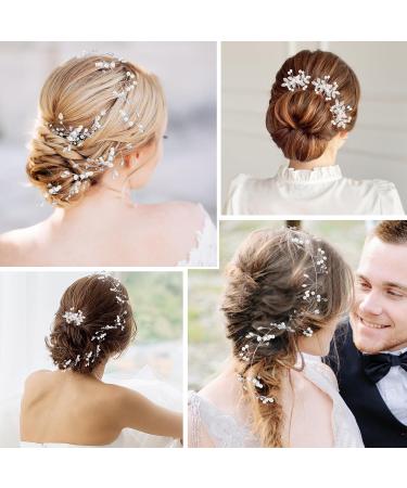 100cm Bridal Hair Vine for Wedding Crystal Hairband Silver Pearl Hair Accessories Extra Long Pearl and Crystal Beads Bride Head Piece Bridal Headpiece Hair Accessories for Women Girls Ladies - Buy Online on GoSupps.com