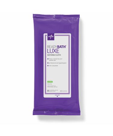 Medline ReadyBath Luxe Body Cleansing Cloth Wipes, Scented, Extra Thick Wipes (8 Count Pack, 24 Packs) 8 inches x 8 inches - Buy Online on GoSupps.com