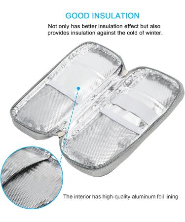 YOUSHARES Insulin Cooler Bag - Best Diabetic Storage for Safe Cold Supplies | Gray - Ideal for International Shipping - Buy Online on GoSupps.com