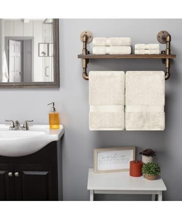 Superior 6-Piece Egyptian Cotton Towel Set | Luxurious Bath Hand & Washcloths - Spa Quality in Cream - Buy Online on GoSupps.com