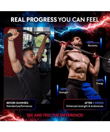 Creatine Monohydrate Gummies Complex 5000 MG for Men & Women, Preworkout Gummy with BCAA, L-Carnitine, Taurine & Vitamin B12 for Muscle Growth, Strength & Energy Support , Flavored and Chewable - Buy Online on GoSupps.com