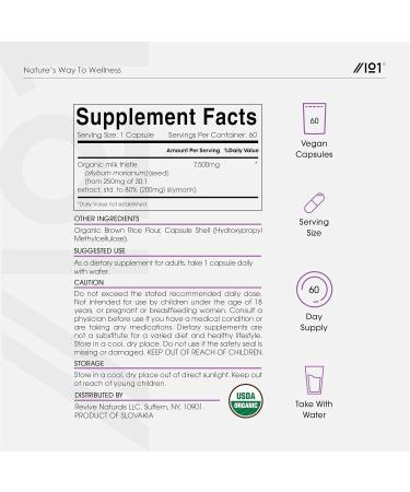 ALPHA01 Organic Milk Thistle Extract 7500mg 80% Silymarin Flavonoids 30:1 Extract 60 Vegan Capsules - Standardized and Concentrated 30X Extract - Buy Online on GoSupps.com