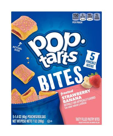 Pop-Tarts Baked Pastry Bites - Frosted Strawberry Banana | Kids Snacks for School Lunch (5 Boxes, 25 Pouches) - Buy Online on GoSupps.com