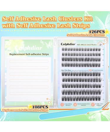 Calphdiar Self Adhesive Eyelashes - Natural Look Reusable No Glue Needed Lash Clusters 10-16mm | A-Wispy Style - Buy Online on GoSupps.com