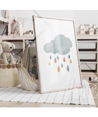 Happyarts A4 Poster Set - Hand-Painted Boho Sun Rainbow & Cloud Decor for Kids' Room | Perfect Baby Room Wall Art - Buy Online on GoSupps.com