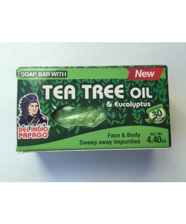 Tee Tree Oil and Eucalyptus Soap Bar Arbol De Te Y Eucalipto Jabon Del Indio Papago