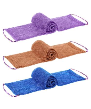 3 Pieces African Exfoliating Net Sponges Long Net Shower Sponges Nylon Scrub Bath Towel for Women Men Body Washing Accessories