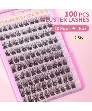 100PCS Lash Clusters - Wispy D Curl Eyelash Extensions | Fluffy Natural Volume Reusable DIY - 10-16mm Mix - Buy Online on GoSupps.com