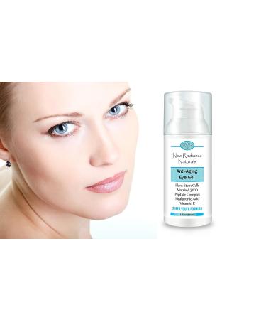 New Radiance Naturals Eye Gel Cream - Plant Stem Cells, Matrixyl 3000, Hyaluronic Acid, Cucumber, Jojoba Oil, Aloe, Vitamin E & MSM - 1 Ounce - Buy Online on GoSupps.com