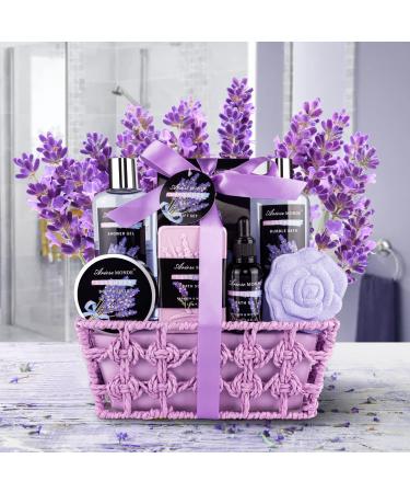 Lavender Spa Bath Gift Basket Set for Women - Shower Gel, Bubble Bath, Body Butter, and More - Perfect Mother, Girlfriend, Wife Gift Idea - Buy Online on GoSupps.com