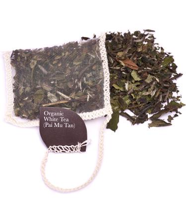Organic White Tea (Pai Mu Tan) by Solaris Tea | 100% Whole Leaf, Certified Vegan | 40 Biodegradable Teabags | 60g (40 Count) - Buy Online on GoSupps.com