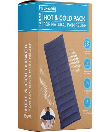 TruHealth Weighted Microwavable Heating Pad - FSA HSA Approved | Soft Plush Cover | Natural Unscented Flaxseed | Moist Heat/Cooling | Large Navy - Buy Online on GoSupps.com