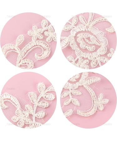 AUEAR 2 Pack Ivory Flower Lace Applique Patches for Wedding Dress DIY Clothing - Buy Online on GoSupps.com