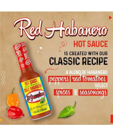 El Yucateco Habanero Red 120ml (Pack 3) / Red Habanero Pepper Hot Sauce Spicy Mexican Salsa Sauce - Buy Online on GoSupps.com
