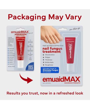 EMUAIDMAX Nail Fungus Treatment Ointment Powerful Natural Nail & Toenail Fungus Treatment for Resistant Fungal Infections Reduces Itching & Discomfort On-The-Go Size 0.35oz 2 Pack 0.35 Fl Oz (Pack of 2) - Buy Online on GoSupps.com