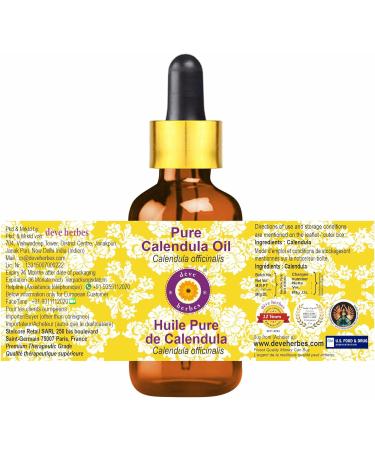 Deve Herbes Pure Calendula Oil Calendula officinalis with Glass Dropper 100 Natural Therapeutic Grade for Personal Care Pack of Two 100ml X 2 66 oz - Buy Online on GoSupps.com