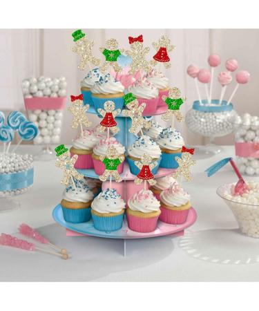 24Pcs Gingerbread Gender Reveal Cupcake Toppers Christmas Gingerbread Man Boy or Girl Cupcake Picks Xmas Holiday Theme Gender Reveal Baby Shower Party Decor Supplies Multicolor-16 - Buy Online on GoSupps.com