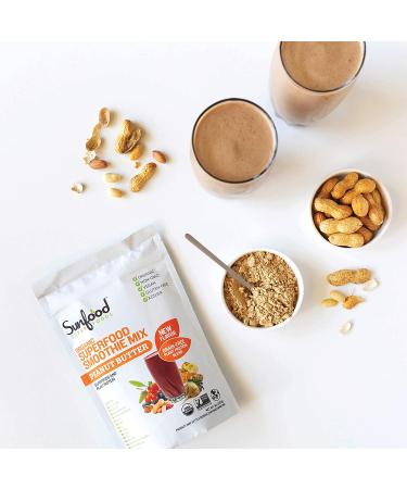 Sunfood Organic Peanut Butter Superfood Smoothie Mix 8 oz - Nutrient-Rich Blend - Buy Online on GoSupps.com