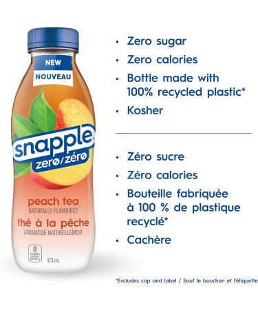 Snapple Zero Naturally Flavoured Peach Tea 473mL 12-Count & Naturally Flavoured Fruit Beverage Kiwi- Strawberry 473mL 12-Count - Buy Online on GoSupps.com