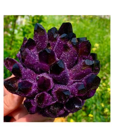 Room Decoration Natural Violet Ghost Phantom Quartz Crystal Cluster Specimen (Size : 500-600g)
