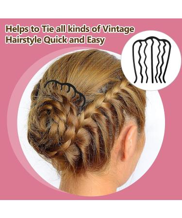 3-Piece U-Shaped Messy Bun Hair Pin Set for Women - Hair Fork Clip Stick Holder | Hair Accessories - Buy Online on GoSupps.com