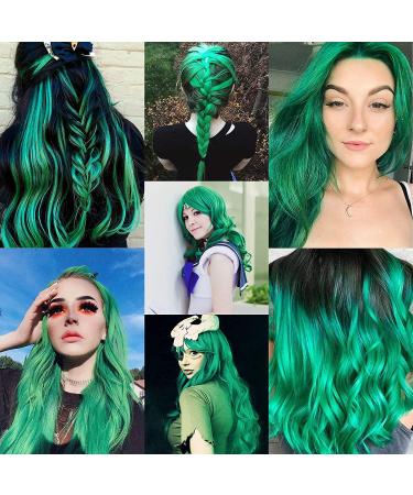 Shop Shkjchp Green Hair Extensions Clip - 21/55cm Smooth Heat-Resistant Wigs for Costume & Cosplay | 16-Piece Set - Buy Online on GoSupps.com