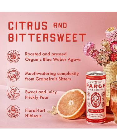 PARCH Prickly Paloma 8 Pack - Non Alcoholic Agave Cocktail with Desert Botanicals & Adaptogens, Plant Based, Gluten Free & Vegan - Sonoran Desert Inspired - Buy Online on GoSupps.com