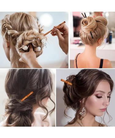 DHWEKU 2 Pieces Wooden Hair Chopsticks Bamboo Hair Chopsticks Hair Sticks for Women Wooden Hair Pins Hair Bun Sticks for Hair Bun - Buy Online on GoSupps.com