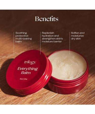 Trilogy Everything Balm 1.5 Oz - All Skin Types Multipurpose Beauty Balm with Rosehip Marula & Evening Primrose - Made in New Zealand - Buy Online on GoSupps.com