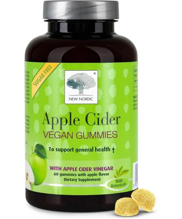 NEW NORDIC Apple Cider Vinegar Gummies 400 mg - Sugar Free - 60 Gummy