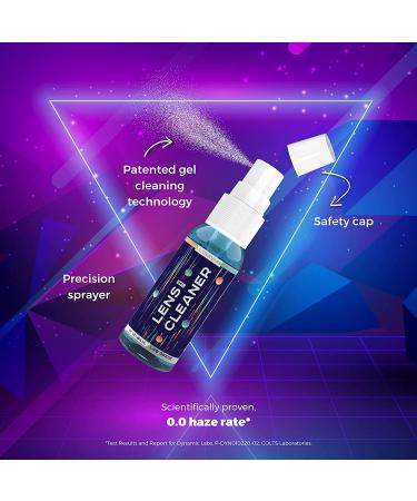 UltraVue Gel Lens Cleaner Kit - 3 x 1oz Travel Size Eye Glasses Cleaner Gel Spray  2 Microfiber Cleaning Cloths - Safe for All Lenses (AR Coated Included) Eyeglasses and Screens - Cobalt 5 1oz Gel Spray  2 Microfiber Cloth - Buy Online on GoSupps.com
