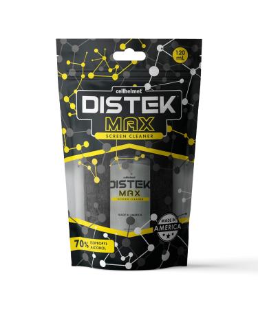 cellhelmet DISTEK Max Screen and Phone Cleaner Disinfectant with 70 Percent Isopropyl Alcohol 70% Universal for All Glass Displays LCD - 120mL / 4oz with Microfiber Cloth - Made in USA