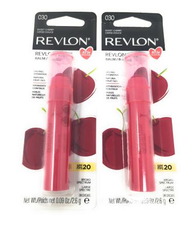 Revlon Kiss Lip Balm Sweet Cherry 030 .09 oz (Pack of 2)