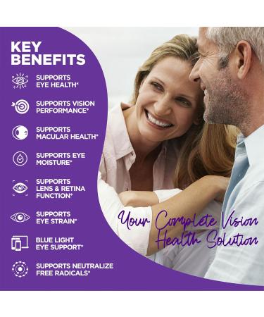 HerbaMe Eye Vitality - Eye Vitamins Supplement | Supports Vision & Macular Health | With Lutein, Bilberry, Zinc & More | 90 Capsules - Buy Online on GoSupps.com