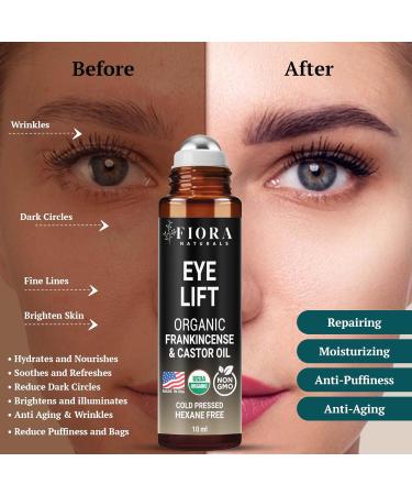 Organic Castor Oil and Frankincense Roll On 100% Pure Hexane Free Eye Oil for Under Eye Reduces Wrinkles Dark Circles & Puffiness Frankincense Essential Oil for Face Roller by Fiora Naturals Castor & Frankincense Blend  - Buy Online on GoSupps.com