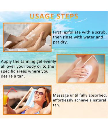 Luxury Intensive Tanning Gel Natural Tanning Accelerator Cream Brown Tanning Gel for Women Men Sunbeds & Outdoor Natural Tan Skin - Buy Online on GoSupps.com