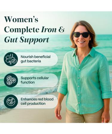 Rejuveen Previtalean | Prebiotic Fiber Supplement for Women | Supports Gut Health & Red Blood Cell Production | Contains Highly Bioavailable Iron Folate & Vitamin B12 | 90 Ct 30 Servings - Buy Online on GoSupps.com