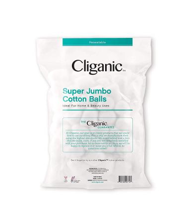 Cliganic Super Jumbo Cotton Balls (200 Count) - Hypoallergenic, Absorbent,  Large Size, 100% Pure