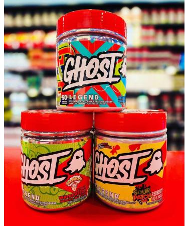 Ghost Legend V3 Pre-Workout | Caffeine L-Citrulline & Beta Alanine Blend for Pump Energy & Focus | Sugar-Free Pre-Workout | 30 Servings 400G (Sour Watermelon) - Buy Online on GoSupps.com