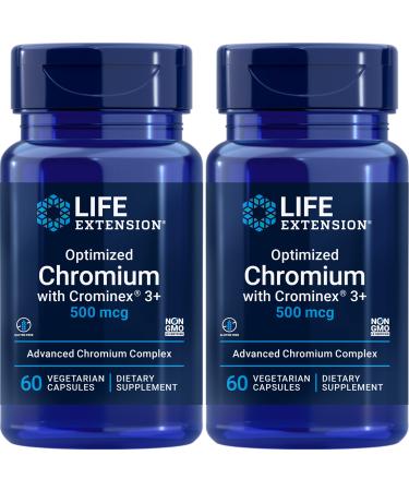 Optimized Chromium with Crominex 3+ 500 mcg 60 vcaps (Pack of 2)