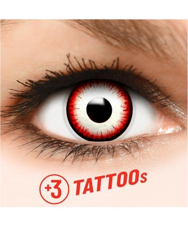 Funzera Red Undead Zombie Colored Contact Lenses - 2 Pieces for Halloween Cosplay & Carnival  - Buy Online on GoSupps.com